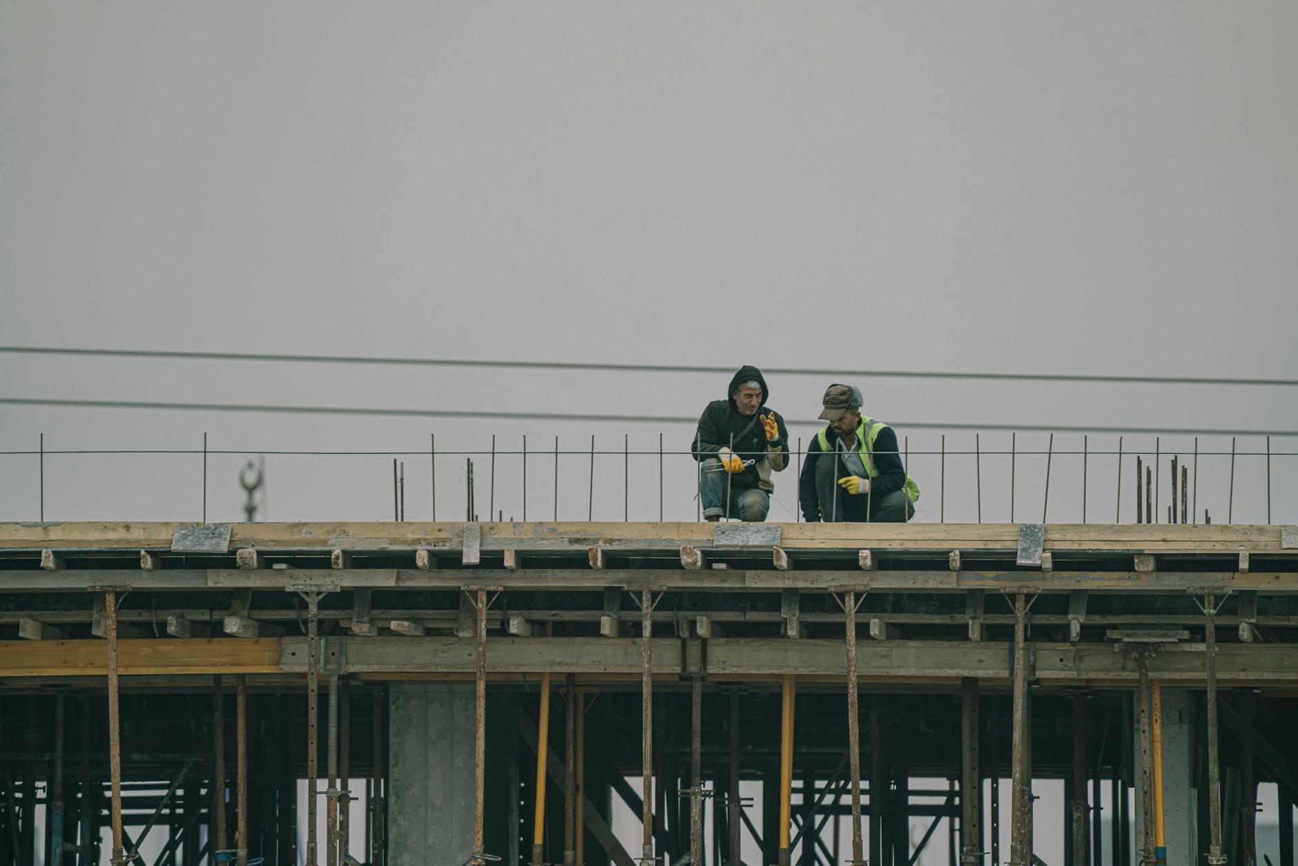 construction workers on building site in denizli